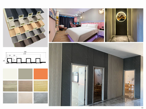 Construcción ligera: <span class=keywords><strong>revestimiento</strong></span> <span class=keywords><strong>interior</strong></span> WPC asequible, resistente al fuego, textura acanalada, calidad impermeable - Product Image 4