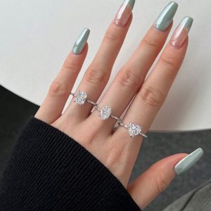 Dylam High Fine Jewelry S925 Silver Hypoallergenic Rhodium Plated 8A Crushed <b>Iced</b> Out Cut Cubic Zirconia Heart Wedding <b>Ring</b> - Product Image 3