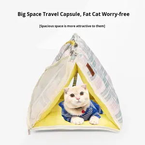 Tenda per Gatti Multifunzionale Invernale in Velluto Artico, Traspirante, Pieghevole, Impilabile, e Gabbia per Animali Domestici Stile Zaino - Product Image 3