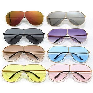Lunettes de soleil pilote surdimensionnées pour femme, avec logo personnalisé, monture métallique vintage 2026, verres monobloc, protection UV400 - Product Image 3