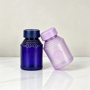 Bouteille en plastique PET de qualité alimentaire de 250 ml avec motif diamant pour capsules de suppléments vitaminiques, gommes, pilules, personnalisation possible - Product Image 6