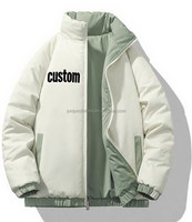 Nouvelle collection d'hiver Style décontracté coupe-vent épaissi chaud léger veste rembourrée en coton réversible pour hommes