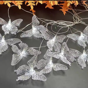 Lustre papillon de mariage, lumières LED suspendues au plafond, acrylique transparent, moderne, 20x15cm, luxe - Product Image 5