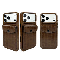 Étui de téléphone en cuir synthétique de luxe léger, résistant aux traces de doigts, pour iPhone 15/16/17/18 Pro Max, fourni directement par l'usine