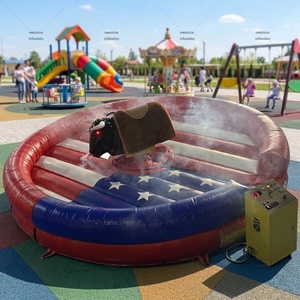Loco paseo eléctrico Raging Bull inflable mecánico Bull Rodeo con ojos rojos y efecto humo - Product Image 1