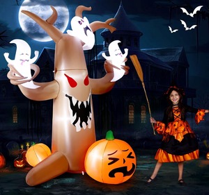 8ft inflable decoración de Halloween al aire libre LED Halloween árbol muerto con calabazas <span class=keywords><strong>fantasma</strong></span> Kalolary Blow up jardín césped decoración del hogar - Product Image 3