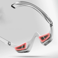 Lunettes de massage pour les yeux avec thérapie par lumière rouge pour réduire les cernes, les poches sous les yeux et les gonflements, avec micro-courant
