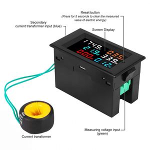 6-in-1 Multi-Function Multimeter Monitor AC Voltage and Current Frequency Factor Electrical Power Consumption Watt Meter Tester - Product Image 6