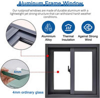 Fenêtre coulissante horizontale à cadre en aluminium, double vitrage Low-E, certifiée NFRC pour les projets de remplacement de maisons aux États-Unis