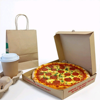 Boîte à pizza en kraft recyclable personnalisée avec logo, prix abordable, fermeture à rabat, 12, 14, 16 pouces, pour livraison de repas, imprimée