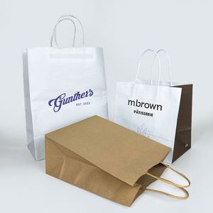 Concevez votre propre logo personnalisé, sac de livraison de nourriture en papier kraft biodégradable de luxe avec impression offset - Product Image 2
