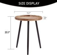Table d'appoint ronde élégante de haute qualité avec plateau en bois, design marron, échantillon gratuit
