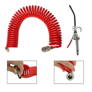 Pistolet de dépoussiérage pneumatique pour remorque, ensemble de pistolets de soufflage à connexion rapide, tube télescopique à ressort pour camion, raccord d'air 14 mm en plastique et acier - Product Image 2