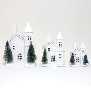<span class=keywords><strong>Casa</strong></span> de pueblo decorativa con batería, iluminación de porcelana para Navidad - Product Image 2
