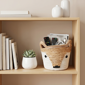 Cesta de Almacenamiento de Mimbre con Forma de Animal, Organizador de Juguetes Tejido a Mano con Diseño de Zorro, Contenedor Decorativo para Cuarto Infantil - Product Image 4