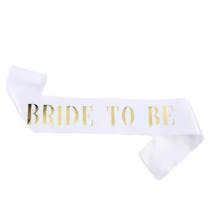 Goldfolie Druck Schärpe Braut zu sein Schärpe Verlobung Dekoration Braut Festzug Braut Satin Schärpe für Hochzeit Braut dusche Geschenke