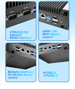 Nouveau mini PC industriel sans ventilateur à montage sur rail DIN, <span class=keywords><strong>I7</strong></span> <span class=keywords><strong>4600U</strong></span>, ordinateur industriel embarqué, 2RJ45 2COM RS232/RS485 - Product Image 5