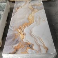 Nouveau design, panneau mural en PVC à effet marbre, brillant, imperméable aux UV, à emboîtement, pour murs intérieurs