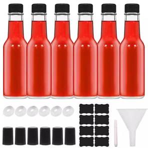 Fabrik preis Glas Soja Hot Sauce Spender Glasflasche 150ml 250ml Chill Glasflasche mit Kunststoff kappe Schrumpf folie - Product Image 2