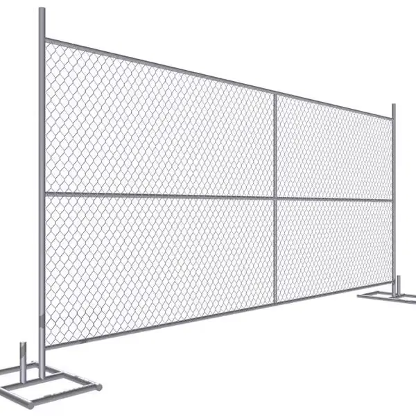 Pagar pabrik panel pagar konstruksi sementara Tautan rantai 6x12 galvanis kualitas tinggi untuk Amerika