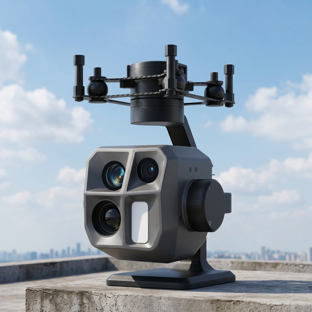 Multi-sensor UAV Gimbal Payload 48MP EO IR 640x512 Thermal Camera 11X Magnification AI Tracking 3 Axis Stabilized Drone Pod