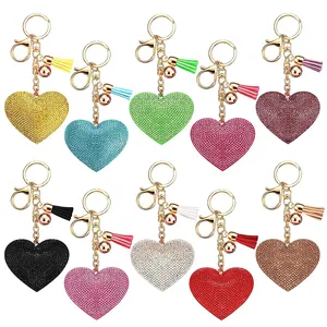 Strass coeur porte-clés gland mode pendentif sacs à main décoration téléphone accessoires porte-clés mariage saint valentin cadeau
