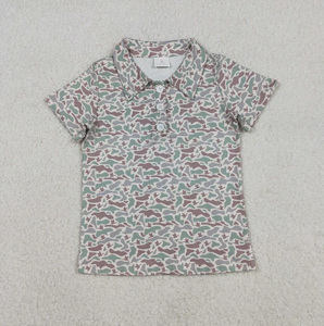 5 Estilos de Camisetas Polo de Manga Corta con Botones y Camuflaje del Sur para Bebés Niños - Product Image 5