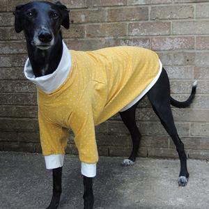 Qiqu animalerie produit en ligne pour chien vêtements vêtements vêtements lévrier <span class=keywords><strong>Lurcher</strong></span> coton Jersey manteau ocre à pois tenues chemise - Product Image 1