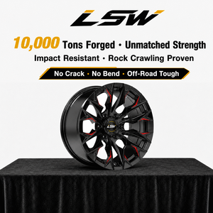 ล้อฟอร์จ LSR8011 5x114.3 5x120 ขนาด 17 18 20 นิ้ว ราคาดีที่สุด รับประกันราคา สำหรับรถออฟโรด สีดำแดง สำหรับ Toyota Land Cruiser Prado - Product Image 3