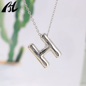 Оптовая продажа, 26 алфавитных букв, воздушные шары, новый стиль, персонализированные ювелирные изделия «DIY», Золотое бриллиантовое ожерелье из латуни - Product Image 6