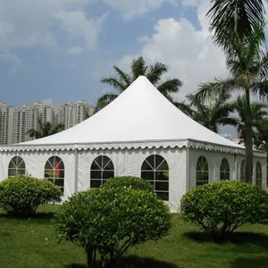热卖新设计大型派对帐篷铝框婚礼大型活动宝塔帐篷20人