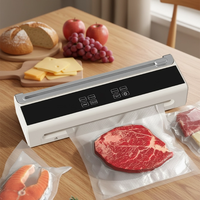 Scelleuse sous vide électrique USB en plastique mini pour usage domestique et en camping-car, machine alimentaire compacte pour la cuisine avec indicateur LED, aspiration puissante