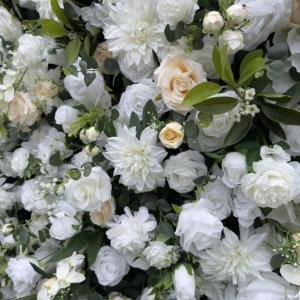 Panneaux Muraux <span class=keywords><strong>de</strong></span> Fleurs Artificielles Blancs en Tissu 2.4x2.4m pour Décoration <span class=keywords><strong>de</strong></span> Mariage, Arrangement <span class=keywords><strong>de</strong></span> Mariage, Toile <span class=keywords><strong>de</strong></span> Fond <span class=keywords><strong>de</strong></span> Fête et Cabine Photo - Product Image 3