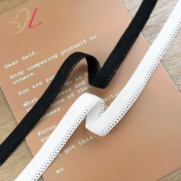 Bande élastique en polyamide de haute qualité de 10 mm avec bordure picot, dentelle festonnée, garniture élastique pour sous-vêtements et lingerie