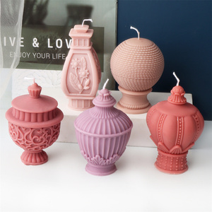 Moule à bougie en silicone en forme de lanterne de cour, <span class=keywords><strong>pour</strong></span> décoration artisanale, kits de fabrication de créations en résine en forme de colonne romaine géométrique - Product Image 1