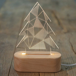 Lampe de nuit LED 3D à illusion d'optique personnalisée en bois, base pour acrylique, utilisation moderne en chambre à coucher, forme ovale - Product Image 5