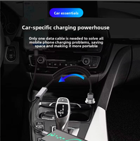 Câble de données pour véhicule de type C à double interface 1-vers-2 de type ressort, adapté à diverses interfaces de téléphone de type C et à la charge rapide PD