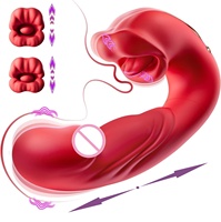 Vibrador de Punto G USB para Mujeres Gelances, Placer Intenso, Estimulación del Clítoris, Juguete con Simulación de Boca, Vibrador Rosa para Orgasmos