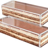 Boîte à tiramisu en acrylique personnalisée de haute qualité pour gâteau dessert