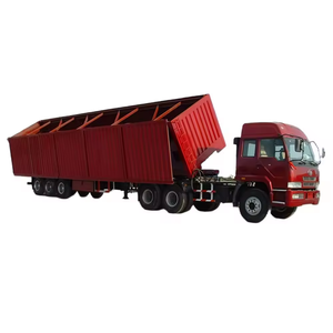 Semi-remorque à déchargement automatique de type chenillé pour le transport de sable, 3 axes, 70T, type fermé, benne arrière, remorque de camion de type boîte - Product Image 6