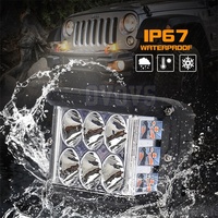 OVOVS Phares de travail LED tout-terrain de 4 pouces avec double faisceau stroboscopique ambre solide pour ATV, UTV, SUV, 4x4, bateau
