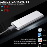 Portable SSD 30 To 16 To 10BT 8 To 4 To 2 To Disque dur externe Bleu Rouge Noir Mobile SSD Disque solide
