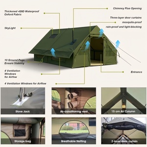 <span class=keywords><strong>Tenda</strong></span> da <span class=keywords><strong>Campeggio</strong></span> Gonfiabile OEM per 8-10 Persone, Grande, a Doppio Strato, in PVC Oxford Impermeabile, con Tre Camere e Un Soggiorno, Montaggio Rapido Automatico - Product Image 5