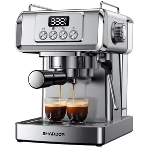 SHARDOR 20 Bar Expresso Máquinas de café Manual Latte & Cappuccino Maker Hogar Acero inoxidable Cafetera turca Máquina