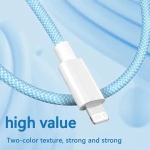 Câble USB-C PD 20W pour <span class=keywords><strong>iPhone</strong></span> 14/13/12/<span class=keywords><strong>11</strong></span> Pro Max/XS/8 Plus iPad - <span class=keywords><strong>Charge</strong></span> <span class=keywords><strong>rapide</strong></span> 3A et transfert de données - Product Image 6