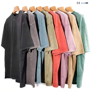 T-shirt personnalisé OEM à imprimé rétro, effet délavé, 100% coton, logo personnalisé, coupe ample, décontracté, pour le marché européen et américain - Product Image 2