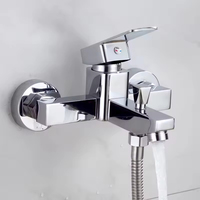 Robinet de douche mural monocommande en laiton, finition chrome poli durable, pour eau chaude et froide, avec mitigeur de baignoire