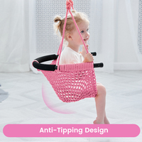 Ropecube - Balançoire pour enfants en forme de U rose, pour intérieur/extérieur/parc/école maternelle/école primaire/école, facile à installer