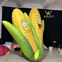 Mascotte gonflable de dessin animé en forme de maïs, personnalisée, de 3 m de haut, avec souffleur d'air, pour la décoration d'activités de célébration du Festival de la Récolte