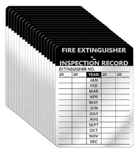 Etiquetas Personalizadas para Inspección de Extintores de Incendios, Superficie Escribible, Resistentes al Agua, con Fecha Mensual - Product Image 1